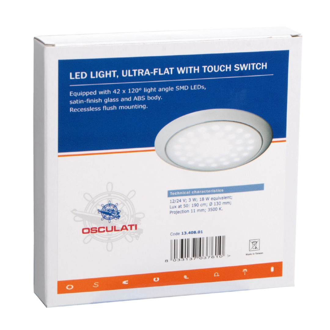 Plafoniera luce LED ultrapiatta 12/24 Volts profilo inox