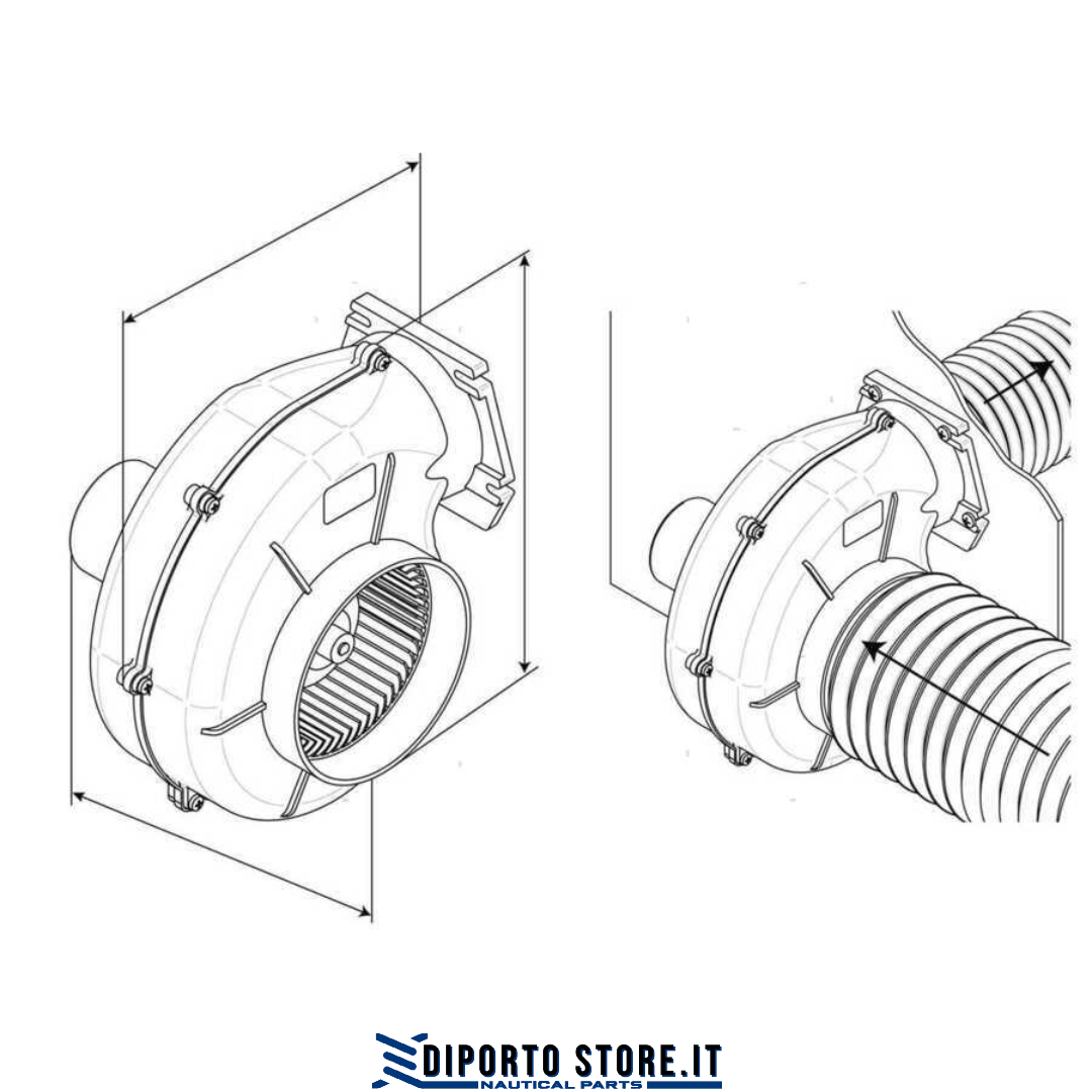 Aspiratore flangiato Ocean 280 mq/h 12V