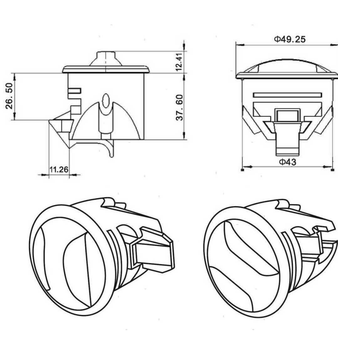 Chiusura a spinta JFturn Ø 43 mm