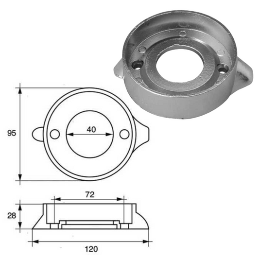 Collare Sail drive Volvo penta 120 ZN