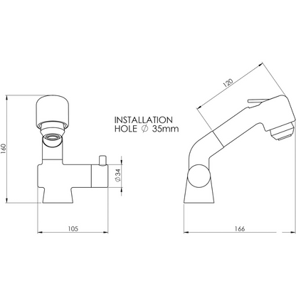 Miscelatore con doccetta estraibile tubo 1,5 mt