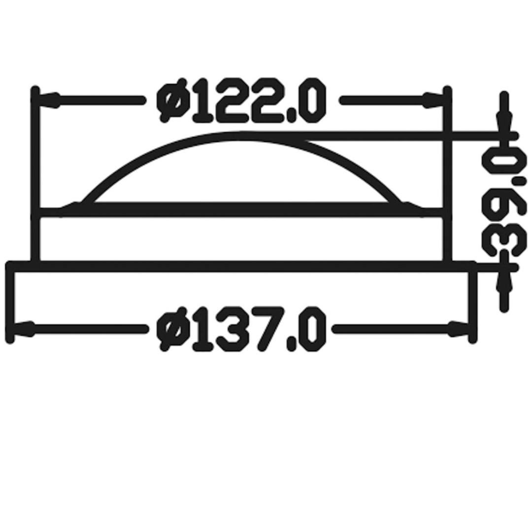 Plafoniera LED con interruttore Ø 122 mm 12 Volt luce fredda