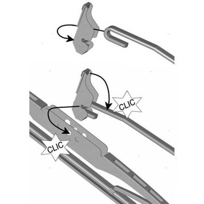 Spazzola Roca 56 cm in acciaio brunito per tergicristalli