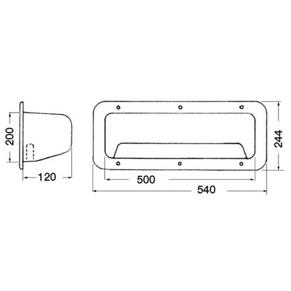 Tasca porta oggetti laterale 540 x 244 x 120 mm