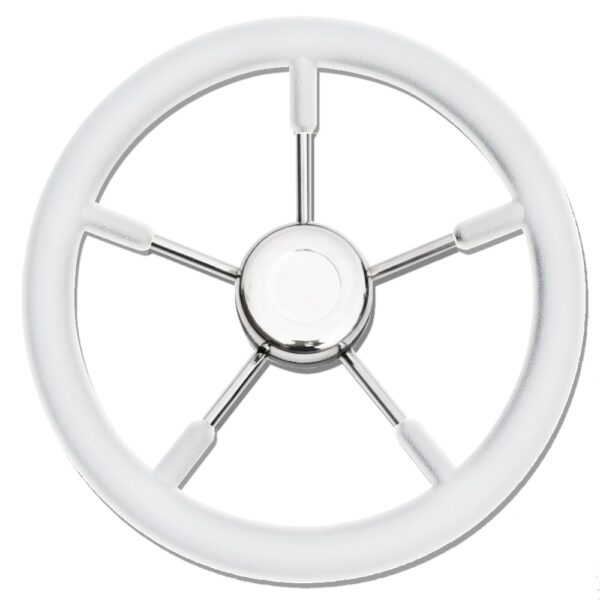 Volante a 5 razze inox T9 bianco