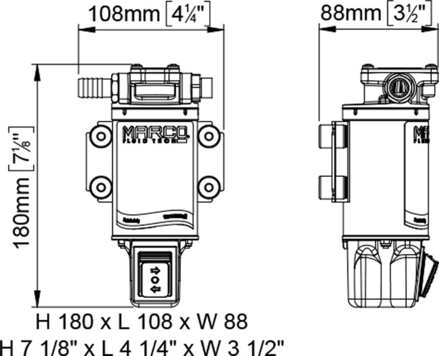 Pompa travaso oli diesel Marco UP3/OIL-R 12V