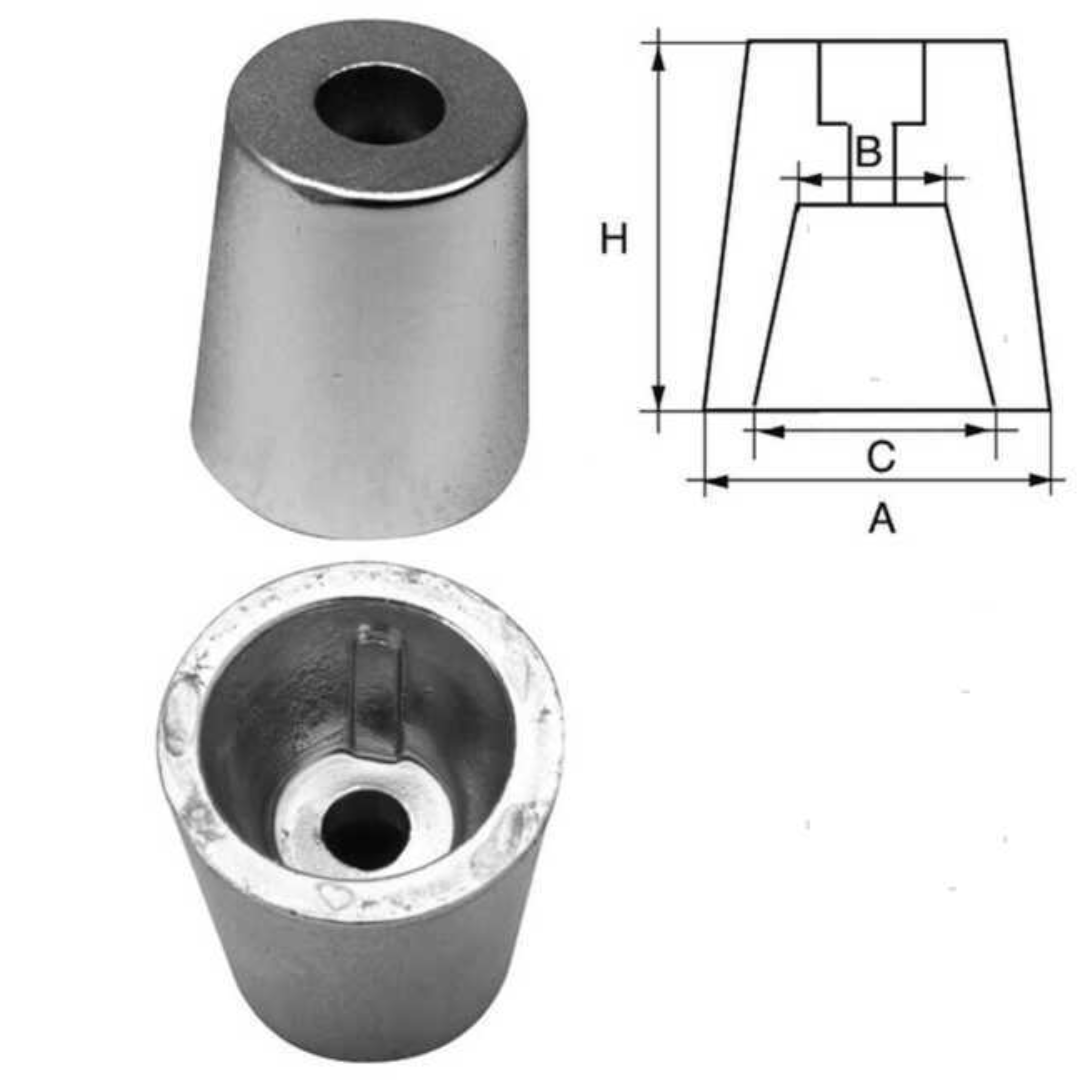 Anodi per assi elica a "Radice" - innesto conico