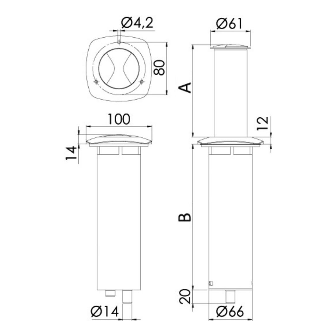 Luce da tavolo LED a scomparsa "Aurora Compact" 12/24V