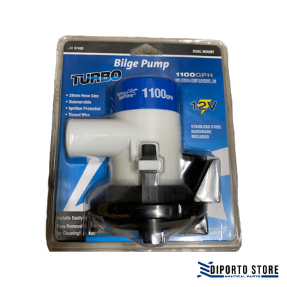 Pompa di sentina 12V, 1100 Gph (69 Lt/min)