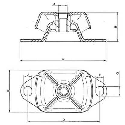 Supporto motore entrobordo antivibranti QM