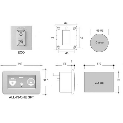 WC elettrico completo TECMA Nano Eco 24V